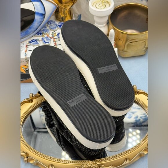 🆕 KURT GEIGER LONDON 🧿 NWOB Laney Bow Slip On Sneaker, Black Crystal Sz37 US 7 - Picture 12 of 12